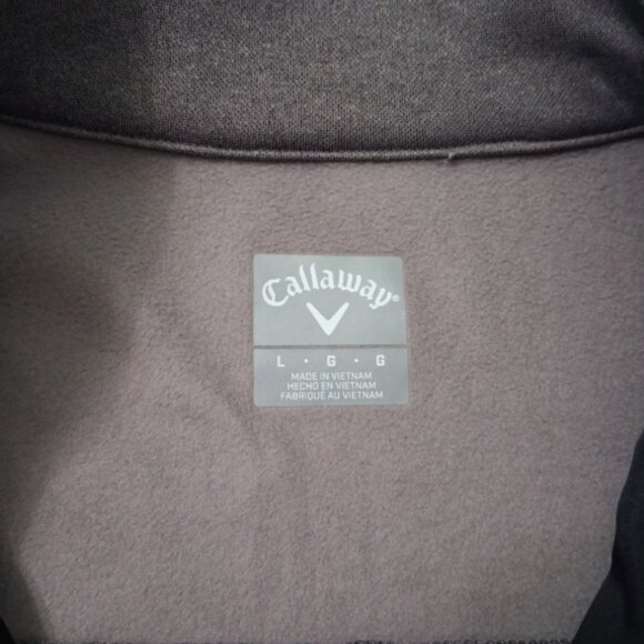 Callaway Golf Full Zippered Sweater Jacket Men's Size Large Quilted Fleece Logo - Picture 4 of 8